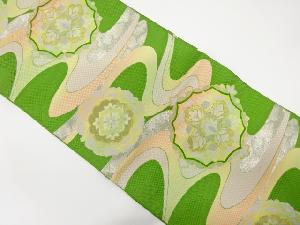 流水に華紋織り出し　名古屋帯